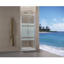 Paroi de douche Concerto accès de face 2 portes battantes 80 cm profilé argent brillant verre sérigraphié