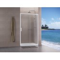 Paroi de douche CONCERTO accès de face coulissant 2 vantaux 100 x 100 cm profilé blanc verre transparent