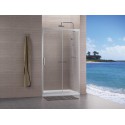 Paroi de douche CONCERTO accès de face coulissant 2 vantaux 100 x 100 cm profilé argent brillant verre transparent
