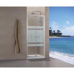 Paroi de douche Alterna Concerto accès de face escamotable L 70 x H 195 cm profilé argent brillant verre sérigraphié