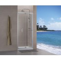 Paroi de douche Concerto accès de face escamotable L 80 x H 195 cm profilé argent brillant verre transparent