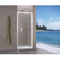Paroi de douche Concerto accès de face escamotable L 90 x H 195 cm profilé blanc verre transparent