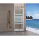Paroi de douche Concerto accès de face escamotable L 90 x H 195 cm profilé argent brillant verre sérigraphié
