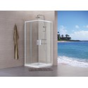 Paroi de douche Concerto accès d angle coulissant L 70 x H 195 cm profilé blanc verre transparent