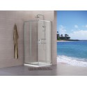 Paroi de douche Concerto accès d angle coulissant L 100 x H 195 cm profilé argent brillant verre transparent