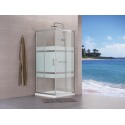 Paroi de douche Concerto accès d angle coulissant L 100 x H 195 cm profilé argent brillant verre sérigraphié