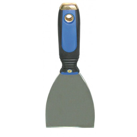 Couteau à enduire Novipro type américain manche bi-matière inox 150mm bleu/noir