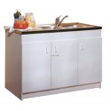 Sous-évier PROGRES NF mélaminé blanc. 3 Portes réf. S10N03120