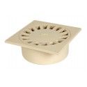 Siphon de cour SC891S PVC sable - 25x25 cm - Ø mâle 90 mm Ø femelle 80/100 mm