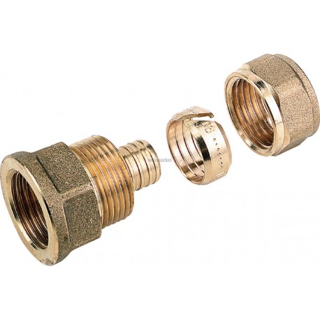Raccord union compression 9402, droit femelle D16x1,5-15x21 pour tube PER ou PB réf 9402304