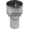 Raccord inox poêle diamètre 180 mm tubage flexibe 180 / 186 avec bagues à griffes réf. 123183