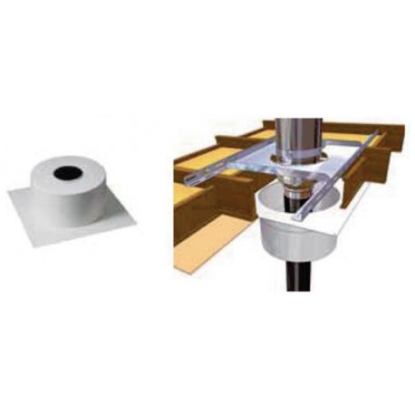 Cache conduit inox blanc 45 x 45 diamètre 180 mm conduit intérieur réf. 129180