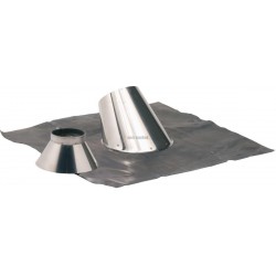 Conduits pellets - double paroi inox solin 30° a 45° inox + collet d 80 - 130 réf. 481580