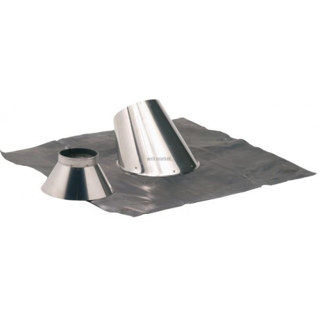 Conduits pellets - double paroi inox solin 30° a 45° inox + collet d 80 - 130 réf. 481580