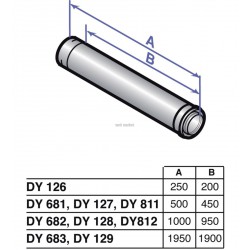 Rallonge concentrique Alu/PPS diamètre 80 / 125 mm longueur 1950 mm DY129 réf. 84887529