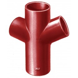 Culotte double 68° SMU® S - fonte brun-rouge - Ø 75/50 mm