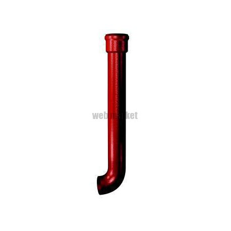 Dauphin rond coudé pavillonnaire fonte rouge - Ø 80 mm - L. 1 m
