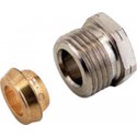 Raccord mécanique 834 à bague métallique, pour tube cuivre ou acier calibré D 12 - 12 x 17 réf. 587123