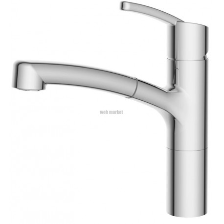 Mitigeur évier SEDUCTA 2 bec pivotant, orientable et douchette extractible
