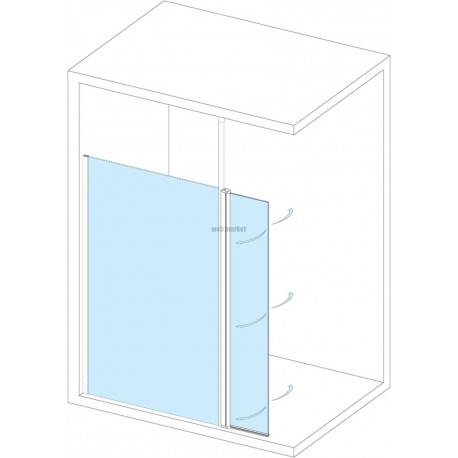 Porte mobile pour adaptation mat pour Paroi Concerto Walk 30 cm, finition transparent