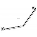 Barre de maintien 1coudée à 135° D25 400x400 mm, fixation invisible par platine inox D73, inox 304 bactériostatique poli bril
