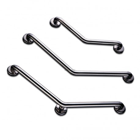 Barre inox 135degrés 3 fixations D32x400x400mm libre service réf 01264LS