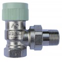 Corps de robinet équerre 20 X 27 RFV 9 à encombrements réduits et préréglage progressif (capuchon de protection vert clair) r