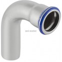 Coude 90 degrés avec extrémité à emboîterD22mm inox réf 30304