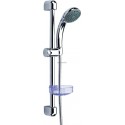 Ensemble HYDROSTYLE avec barre : douchette 1 jet (pluie), flexible inox double agrafage 1,50 m écrou anti-torsion avec limite