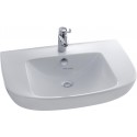 Lavabo autoportant, 70x56,5cm, percé 1 trou Conforme aux réglementations PMR Robinetterie conseillée : Easy E18161-CP réf. E4