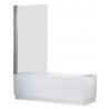Pare baignoire Aurora 1 panneau pivotant 70x150 cm verre trempe transparent blanc épaisseur du verre 6mm réf AURORAN1701A