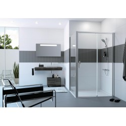 Paroi de douche en verre Classics 2 Easy entry paroi latérale pour porte coulissante réversible 105X11X214 chromé Réf. C25404069322