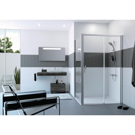 Paroi de douche en verre Classics 2 Easy entry paroi latérale pour porte coulissante réversible 105X11X214 chromé Réf. C25404069322