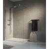 Paroi de douche LUNES H 110 cm extensible 107 cm à 108,5, fixe, avec barre de renfort de 70 cm extensible jusqu à 100 cm, rév