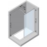 Paroi de douche LUNES H 110 cm extensible 107 cm à 108,5, fixe, avec barre de renfort de 70 cm extensible jusqu à 100 cm, rév