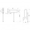 Poignée relevable avec béquille D32 Nylon HR blanc 850 mm Réf 5170N