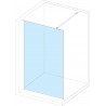 Paroi droite CONCERTO WALK 70 cm, hauteur 2m, verre trempé 6 mm, traité anticalcaire, profilé argent satiné largeur 1,6cm. Li