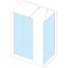 Paroi droite CONCERTO WALK 70 cm, hauteur 2m, verre trempé 6 mm, traité anticalcaire, profilé argent satiné largeur 1,6cm. Li