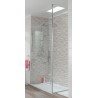 Paroi droite CONCERTO WALK 100 cm , hauteur 2m, verre trempé 6 mm, traité anticalcaire, profilé argent satiné largeur 1,6cm.