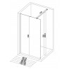 Paroi droite CONCERTO WALK 100 cm , hauteur 2m, verre trempé 6 mm, traité anticalcaire, profilé argent satiné largeur 1,6cm.