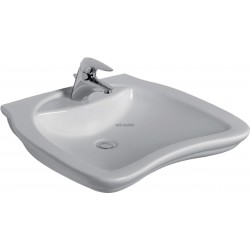 Lavabo ergonomique PMR MATURA 2 65 x 55 cm, sans trop-plein, blanc Réf. E765701