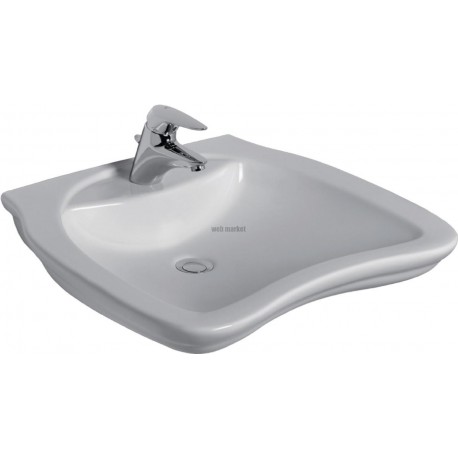Lavabo ergonomique PMR MATURA 2 65 x 55 cm, sans trop-plein, blanc Réf. E765701