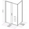 Paroi pour Cabine Concerto 2 accès de face porte coulissante 120 x 90 cm