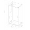 Receveur pour Cabine Concerto 2 120 x 80 x 4 cm, vidage intégré