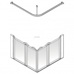 Paroi de douche en angle option E 1000 x 1000 x 750 mm Réf. 92048N
