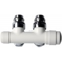 Kit robinetterie et détendeurs 50 mm avec raccords cuivre 12 / 14 / 16 et raccords multicouche 14 / 2 et 16 / 2 blanc