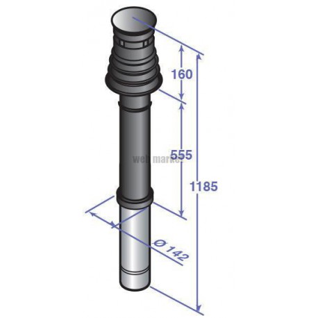 Kit ventouse horizontal PPS 80 / 125 mm colis DY882 réf. 100011365