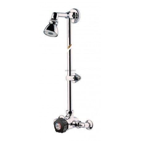 Mitigeur ALPA pomme de douche orientable avec boutons noir et raccords réf. 35815