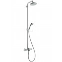 Ensemble de douche Showerpipe CROMA 220 bain-douche thermostatique EcoStat chromé réf. 27223000