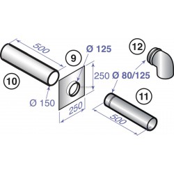 Kit de raccordement chaudière perpendiculaire diamètre 80 / 125 mm DY849 réf. 100003271